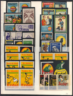 Germany, Stock of Cinderellas, Non-Postal Stamps, Labels, Advertising, Charity, Propaganda (#469)