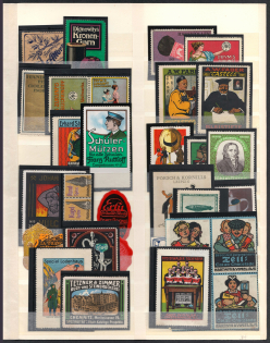 Germany, Stock of Cinderellas, Non-Postal Stamps, Labels, Advertising, Charity, Propaganda (#473)