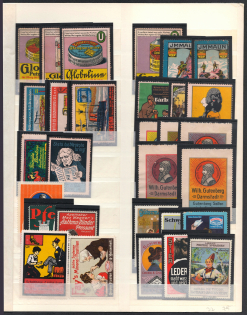 Germany, Stock of Cinderellas, Non-Postal Stamps, Labels, Advertising, Charity, Propaganda (#477)