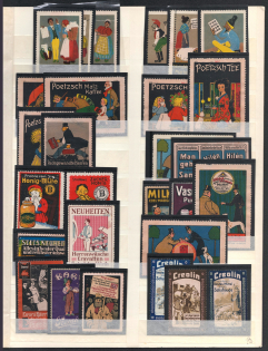 Germany, Stock of Cinderellas, Non-Postal Stamps, Labels, Advertising, Charity, Propaganda (#479)