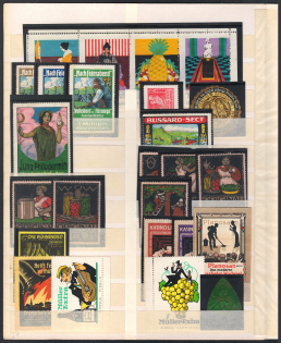 Germany, Stock of Cinderellas, Non-Postal Stamps, Labels, Advertising, Charity, Propaganda (#483)