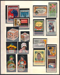 Germany, Stock of Cinderellas, Non-Postal Stamps, Labels, Advertising, Charity, Propaganda (#484)