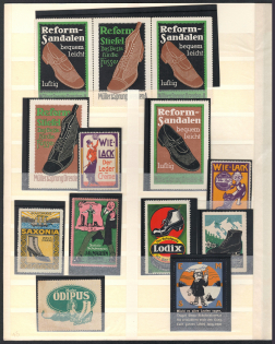 Germany, Stock of Cinderellas, Non-Postal Stamps, Labels, Advertising, Charity, Propaganda (#485)