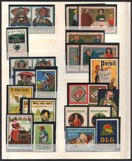 Germany, Stock of Cinderellas, Non-Postal Stamps, Labels, Advertising, Charity, Propaganda (#488)