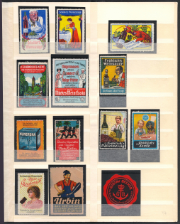 Germany, Stock of Cinderellas, Non-Postal Stamps, Labels, Advertising, Charity, Propaganda (#490)