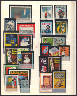 Germany, Stock of Cinderellas, Non-Postal Stamps, Labels, Advertising, Charity, Propaganda (#493)