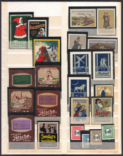 Germany, Stock of Cinderellas, Non-Postal Stamps, Labels, Advertising, Charity, Propaganda (#494)