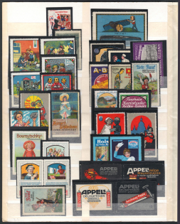 Germany, Stock of Cinderellas, Non-Postal Stamps, Labels, Advertising, Charity, Propaganda (#499)