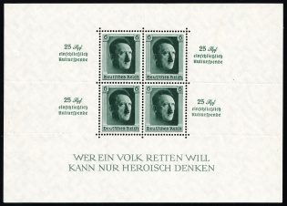 1937 Third Reich, Germany, Souvenir Sheet (Mi. Bl. 9, CV $420, MNH)
