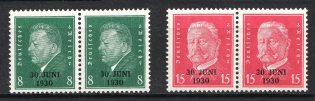 1930 Weimar Republic, Germany, Pairs (Mi. 444 - 445, Full Set, CV $60, MNH)