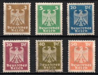 1924 Weimar Republic, Germany, Airmail (Mi. 355 X - 356 X, 358 X - 361 X, CV $120)