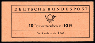 1960 Compete Booklet with stamps of German Federal Republic, Germany, Excellent Condition (Mi. MH 6 f a, 10 x Mi. 183, Control Sign 'L', CV $100)