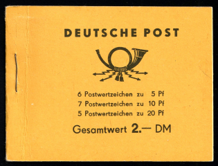 1957 Compete Booklet with stamps of German Democratic Republic, Germany, Excellent Condition (Mi. MH 2 a 1, 7 x Mi. 578, 6 x Mi. 577, 5 x Mi. 580, CV $220)