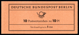 1962 Compete Booklet with stamps of West Berlin, Germany, Excellent Condition (Mi. MH 3 a, 10 x Mi. 202, CV $30)