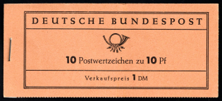 1960 Compete Booklet with stamps of German Federal Republic, Germany, Excellent Condition (Mi. MH 6 d, 10 x Mi. 183, CV $20)
