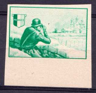 1942 French Legion, Germany (Mi. X P, Proof, Certificate, Margin, CV $330)