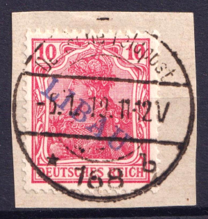 1919 10pf Liepaja Libau, Latvia, German Occupation, Germany (Mi. 2 A, CV $90, Signed, Canceled)