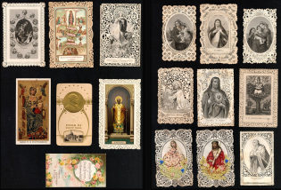 St. Teresa, St. Nicholas, The Virgin Mary, France, Europe, Stock of Cinderellas, Non-Postal Stamps, Labels, Advertising, Charity, Propaganda (#552)