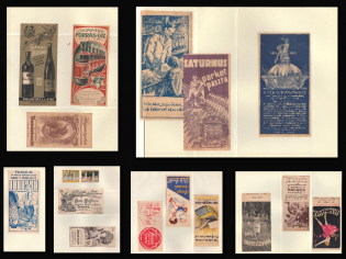 Budapest, Hungary, Stock of Cinderellas, Non-Postal Stamps, Labels, Advertising, Charity, Propaganda (#578)