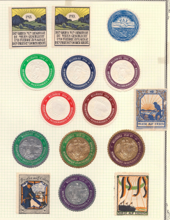 1914-17 World War International Peace Congress in Stockholm, Germany, Stock of Rare Cinderellas, Non-postal Stamps, Labels, Advertising, Charity, Propaganda (#94)