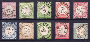 1872 German Empire, Small Breast Plate, Germany (Mi. 1 - 7, 9 - 10, Signed, Canceled, CV $830)