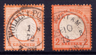 1872 German Empire, Germany (Mi. 14 - 15, Canceled, CV $410)