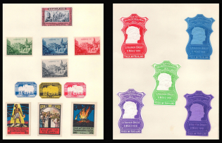 1918 Lithuanian Brest Peace with Russia, Germany, Stock of Rare Cinderellas, Non-postal Stamps, Labels, Advertising, Charity, Propaganda (#115)