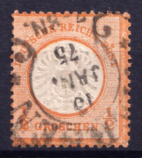 1872 1/2gr German Empire, Large Breast Plate, Germany (Mi. 18, Canceled)