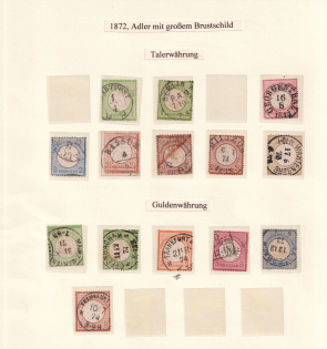1872 German Empire, Large Breast Plate, Germany, Small Stock of Stamps (Certificate, Postmarks Collection)