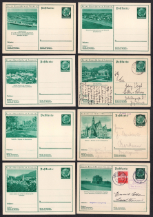 Hindenburg, Third Reich, Germany, 8 Postal Cards