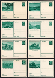 Hindenburg, Third Reich, Germany, 8 Postal Cards