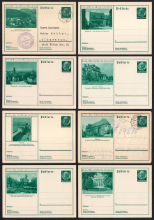 Hindenburg, Third Reich, Germany, 8 Postal Cards