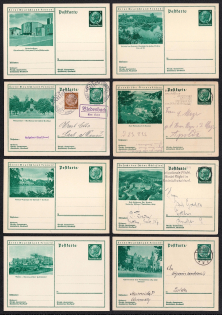Hindenburg, Third Reich, Germany, 8 Postal Cards