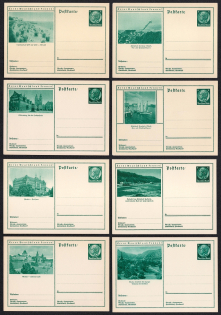 Hindenburg, Third Reich, Germany, 8 Postal Cards