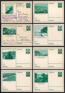 Hindenburg, Third Reich, Germany, 8 Postal Cards