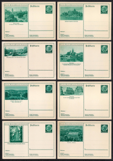 Hindenburg, Third Reich, Germany, 8 Postal Cards