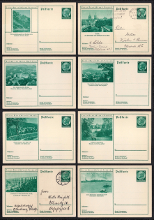 Hindenburg, Third Reich, Germany, 8 Postal Cards