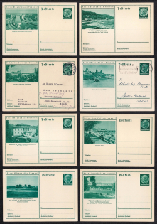 Hindenburg, Third Reich, Germany, 8 Postal Cards
