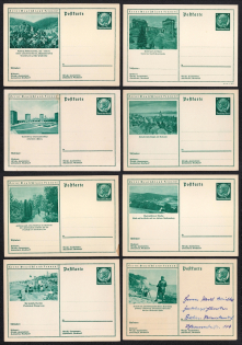 Hindenburg, Third Reich, Germany, 8 Postal Cards