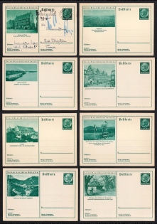 Hindenburg, Third Reich, Germany, 8 Postal Cards