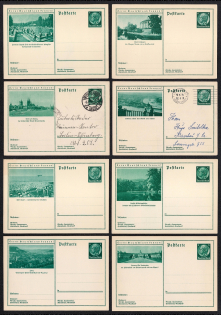 Hindenburg, Third Reich, Germany, 8 Postal Cards