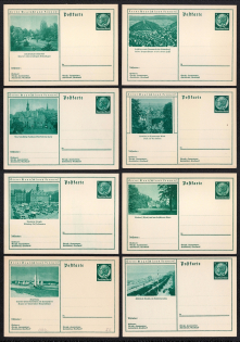 Hindenburg, Third Reich, Germany, 8 Postal Cards