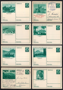 Hindenburg, Third Reich, Germany, 8 Postal Cards