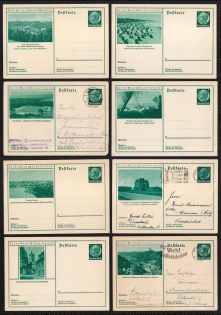 Hindenburg, Third Reich, Germany, 8 Postal Cards
