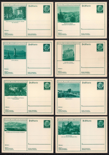 Hindenburg, Third Reich, Germany, 8 Postal Cards