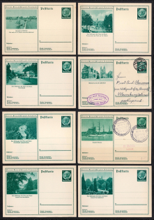 Hindenburg, Third Reich, Germany, 8 Postal Cards