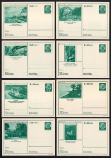 Hindenburg, Third Reich, Germany, 8 Postal Cards