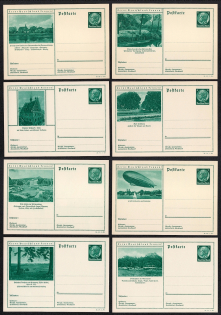 Hindenburg, Third Reich, Germany, 8 Postal Cards