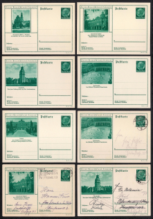Hindenburg, Third Reich, Germany, 8 Postal Cards
