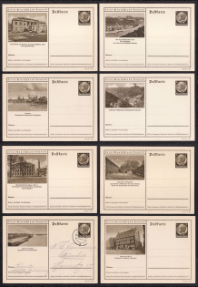 1935 Hindenburg, Third Reich, Germany, 8 Postal Cards